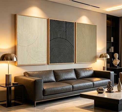 Framed-Large Texture Canvas Wall Art,Abstract Line Prints,16x24in - color: Abstract 2, size: 24L" x 16W"
