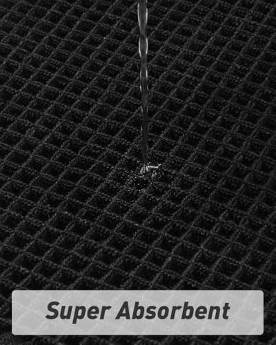 Upgraded Waffle Bath Mat Runner Absorbent Non Slip Bathroom Mat, 2' x 5' - color: Black, size: 2' x 5'