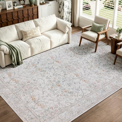 JOLLYVOGUE 6x9 Area Rugs for Living Room, Washable Rug, Beige - color: Beige, size: 6' x 9' (Rectangular)