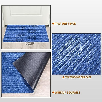 Nuanchu Large Semi Finished Outdoor Mat 16 x 79 Inch, Blue, 1 Roll - color: Blue