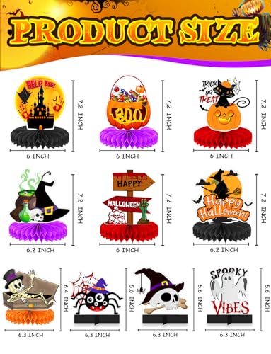 10Pcs Halloween Party Decorations, Halloween Table Decorations - style: Happy Halloween