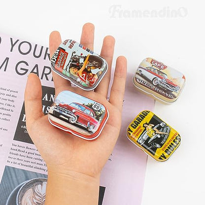Framendino, 5 Pack Mini Trinket Coin Box Small Car Series Containers with Lid for Jewelry Storage Case (Random Color) - color: Car Pattern