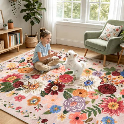 Blush Area Rug 6x9 for Living Room Bedroom - color: Blush Beige, size: 6' x 9' (Rectangular)