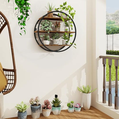 Circle Shelf Wall Decor, 3 Tier Decorative Round Wall Shelf - size: Circular