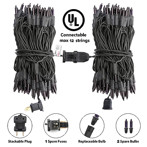 Toodour Purple Halloween Lights, 12.5ft 50 Count Incandescent String Lights - color: Purple, size: 12.5ft