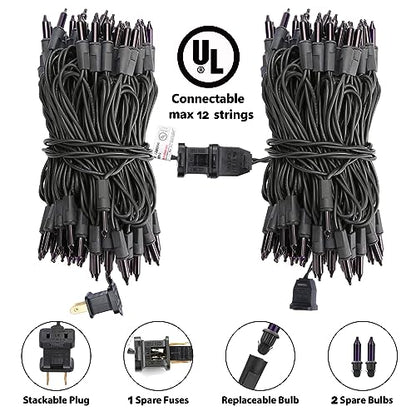 Toodour Purple Halloween Lights, 12.5ft 50 Count Incandescent String Lights - color: Purple, size: 12.5ft