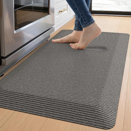 DEXI Anti Fatigue Kitchen Mat Cushioned,20x32 Waterproof Runner Rug,Grey - color: Grey, size: 32"L x 20"W x 0.9"Th