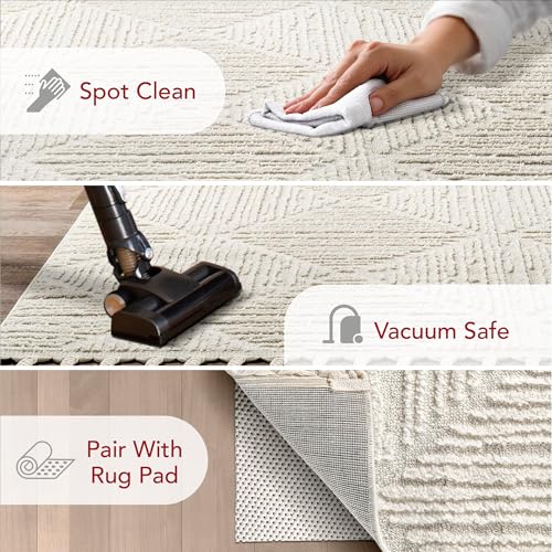 nuLOOM Kerry Cream Geometric Power Loomed Area Rug, 10' x 14' - color: Kerry Cream, size: 10' x 14' (Rectangular)
