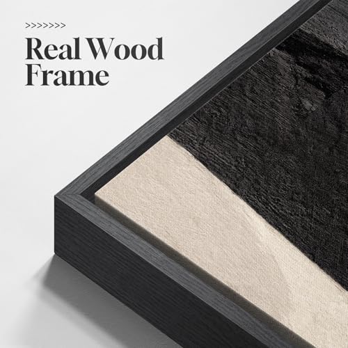 Framed Black Beige Abstract Long Vertical Wall Art for Living Room, 2 Piece - color: Black and Beige, size: 20"W x 60"H x 2Pcs