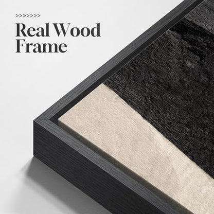 Framed Black Beige Abstract Long Vertical Wall Art for Living Room, 2 Piece - color: Black and Beige, size: 20"W x 60"H x 2Pcs