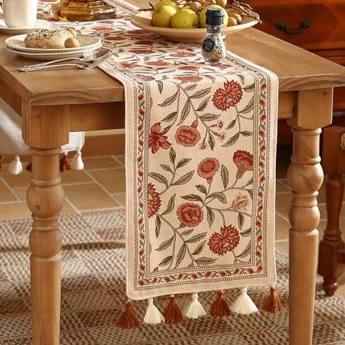 ISAENNE Designer French Linen Table Runner,87"x12"-Alvarado A - color: Alvarado a, size: 12X87 Inches