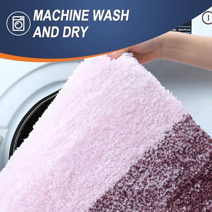 OLANLY Small Bathroom Rugs 24x16, Extra Soft Absorbent Microfiber Bath Rugs - color: Mauve, size: 24" X 16"