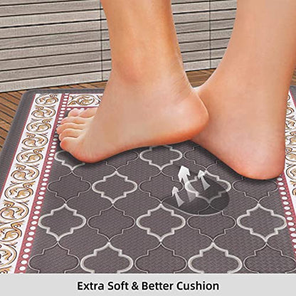 Kitchen Floor Mat Set of 2, Anti Fatigue Kitchen Mat 20"x32"+20"x59" - color: Coffee, size: 20"x32"+20"x59"