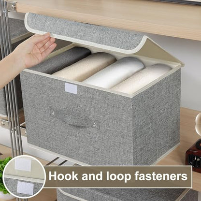 Foldable Fabric Storage Cubes with Lids,Grey 15x9.8x9.8in,3 Pack - color: Grey, size: 15x9.8x9.8in(3-pack)