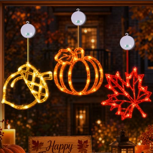 LOLStar Fall Decor Fall Lights 2026, Thanksgiving Decorations LED Lights - size: Acorn, Pumpkin, Maple leaf