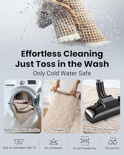 Furicher Waffle Bath Mat Set, Non Slip Bathroom Rugs 2 Piece, Brown & White - color: Brown & White