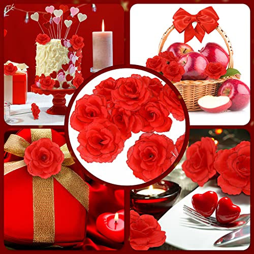 Yunlly 100 Pcs Artificial Flower for Wedding, Red - color: Red