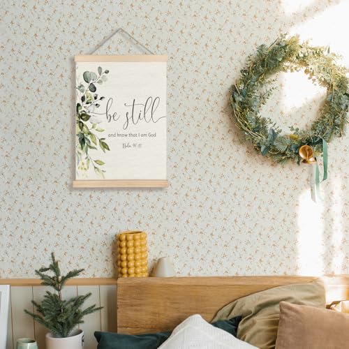 Supwhd Christian Wall Decor for Bedroom Living Room Office, Be Still and Know That I am God Psalm 46 Christian Wall Art Framed, 16x24 - color: Green, size: 24"L x 16"W