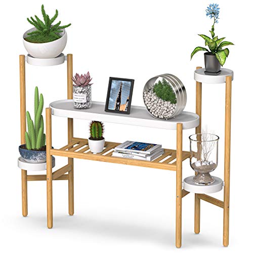 Bamboo Plant Stand Indoor, 3 Tier Plant Shelf Table for Multiple Plants