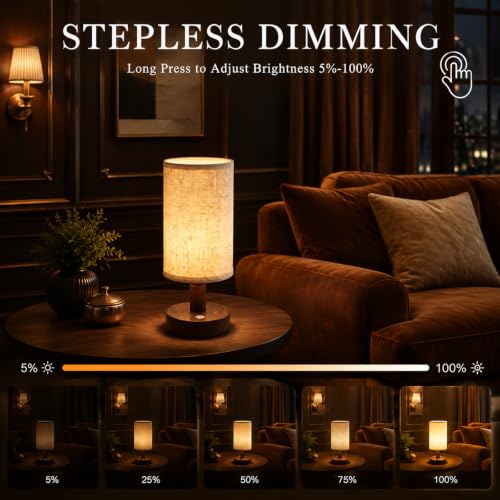 Mini Cordless Bedside Lamp, Touch Rechargeable LED Night Light