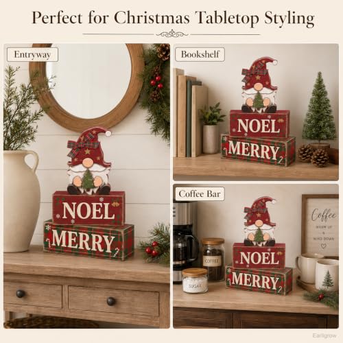 Christmas Decorations Indoor, 4pcs Christmas Plaid Gnomes Home Decor - style: Plaid Gnome
