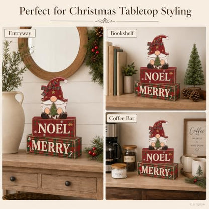 Christmas Decorations Indoor, 4pcs Christmas Plaid Gnomes Home Decor - style: Plaid Gnome
