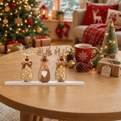 Smile Wooden Sign Christmas Winter Decor - style: Reindeer