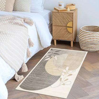 MUJOO 2x3 Washable Rug Small Area Rugs Non Slip Mid Century Modern - color: Beige（modern）, size: 2' x 3' (Rectangular)