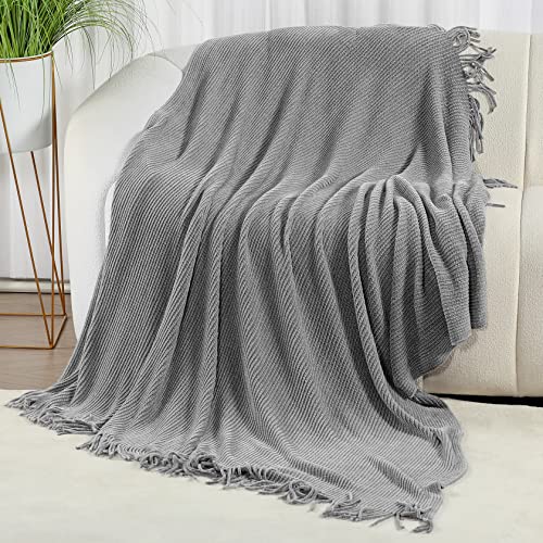 Blagic Chenille Throw Blanket for Couch and Bed,Light Gey,50"x60" - color: F-grey, size: 50 × 60 in