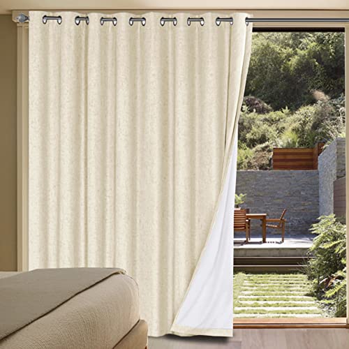 H.VERSAILTEX 100% Blackout Linen Curtains 84" L Bleached Sand Grommet - color: Bleached Sand, size: 100"W x 84"L (Pack of 1)