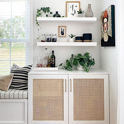QEEIG Long Floating Shelves for Wall (White, Set of 2, 35.4") - color: C. White, size: 35.4"
