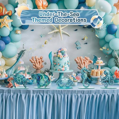 Wenqik 6 Sets Ocean Wooden Table Signs Beach Centerpiece - style: Ocean