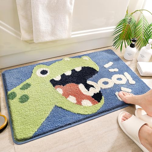 Molesun Dinosaur Bath Mat 16x24, Soft Absorbent Microfiber Bath Rugs - color: Roar, size: 16" x 24"