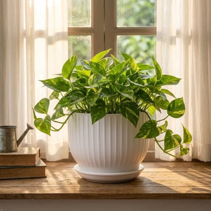 8 Inch Ceramic Plant Pot,White - color: Pure White, size: 8 Inch(1 PCS)
