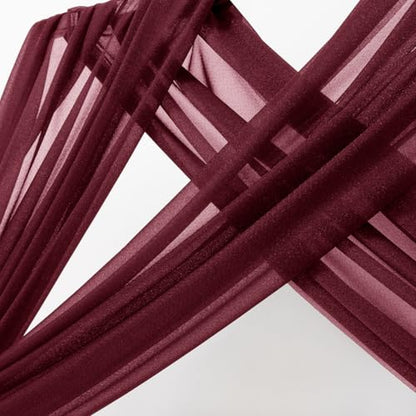 Sheer Gauze Wedding Arch Draping Fabric 29" x 20 FT 1 Panel Wine Red - color: Burgundy, size: 29"w x 240"l (Pack of 1)