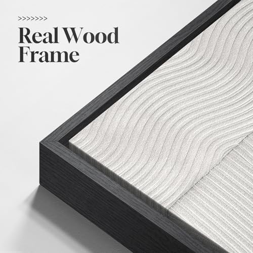Framed Black and White Modern Abstract Wall Art set, 3 Piece Canvas Prints - color: Black and White Dialogue, size: 16" W x 24" H x 3Pcs