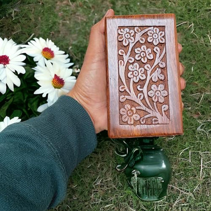 Handcrafted Wooden Urn (X-Small Size) Beautiful Unique Tree of Life Rosewood Design - Urns for Human or Pet Ashes (X-Small) - size: Small