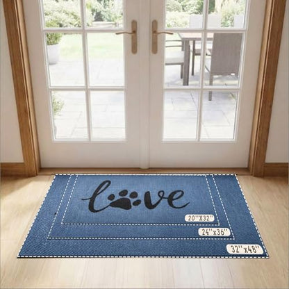 Bulijojo Dirt Trapper Door Mat, 24"x36" Non Slip Entrance Mat Blue - color: Blue, size: 2' x 3' (Rectangular)