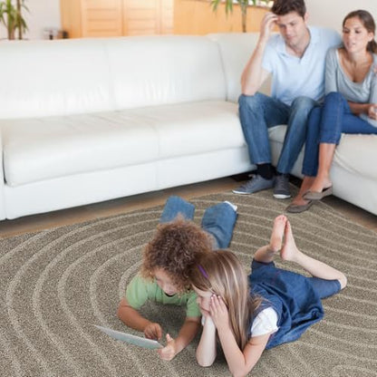 LUXE WEAVERS Modern Geometric Wave Taupe 8x10 Area Rug - color: Taupe, size: 8' x 10' (Rectangular)