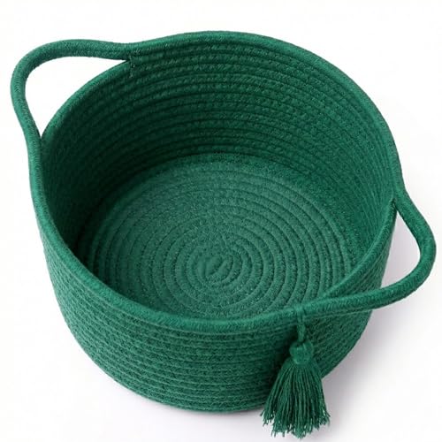 Small Gift Basket Empty to Fill with Gifts Bag & Ribbon, Green - color: Forest Green, size: 1 Pack