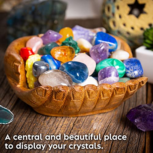 Wooden Hands Bowl, Crystal Display, Rock Display, Natural, Medium - color: Natural, size: M