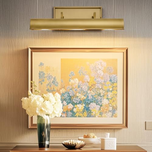 Art Picture Wall Sconce,Linear Artwork Display Wall Lights - color: Gold, size: 18"-3 Bulbs
