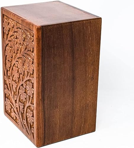 Wooden Urn - HandcraftedRosewood Cremation urns - Beautiful urns for Human Ashes Adult Male and Female- Casket and Decorative Urns Wooden Box (XX-Large) - size: Large-1