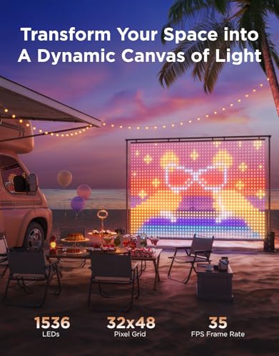 Govee Lightwall, Large Smart Curtain Light, 1536 RGBIC LEDs, 8.5x6.2ft