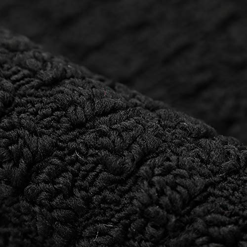 COSY HOMEER 27x18 Half Round Kitchen Rug,Non Slip Washable Mat,Black 3PCS - color: Black 3pcs, size: 1'6" x 2'3" (Semicircular)