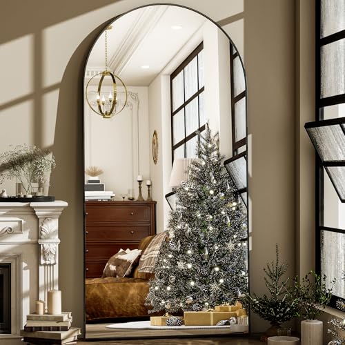 HARRITPURE 76"x46"Full Length Mirror - Arch Floor Mirrors - color: Black, size: 76"L x 46"W