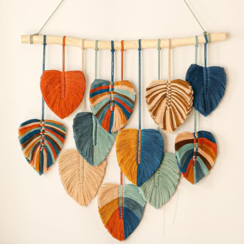 Boho Wall Decor - Large Macrame Wall Hanging - color: Beige, Orange, Mint, Mustard, Peacock, Brown