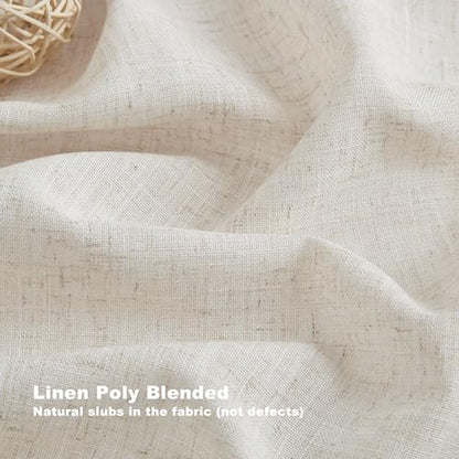 Vision Home Natural Linen Pinch Pleated Tier Curtains 24 inch - color: Natural/Pinch, size: 25"W x 24"L (Pack of 2)