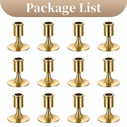 Sziqiqi Gold Candlestick Candle Holders Set of 12, for Wedding Table - color: Gold-style 1, size: 12 Pcs