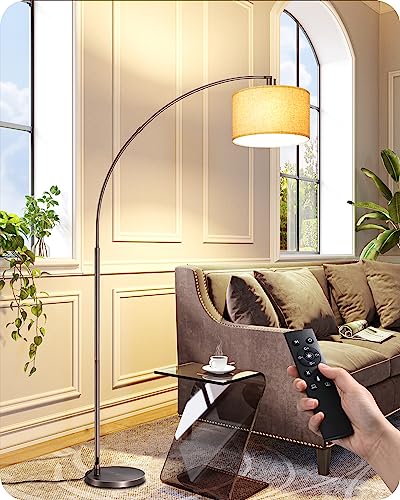 EDISHINE Bronze Modern Floor Lamp with Remote, 78.3" Tall Arc Standing Lamp - style: Modern-Brown